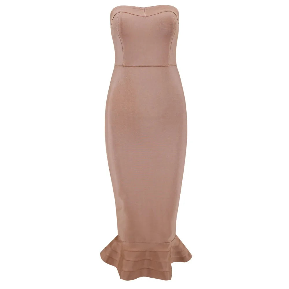 Sexy Strapless Mermaid Bandage Dress VestiVogue