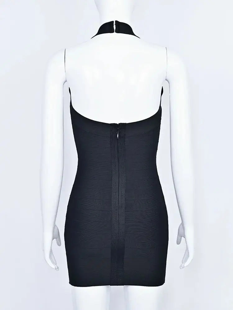 Halter Backless Mesh Party Dress VestiVogue