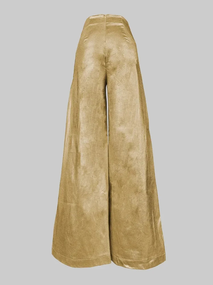 Sophisticated High Waist Wide Leg Trousers VestiVogue