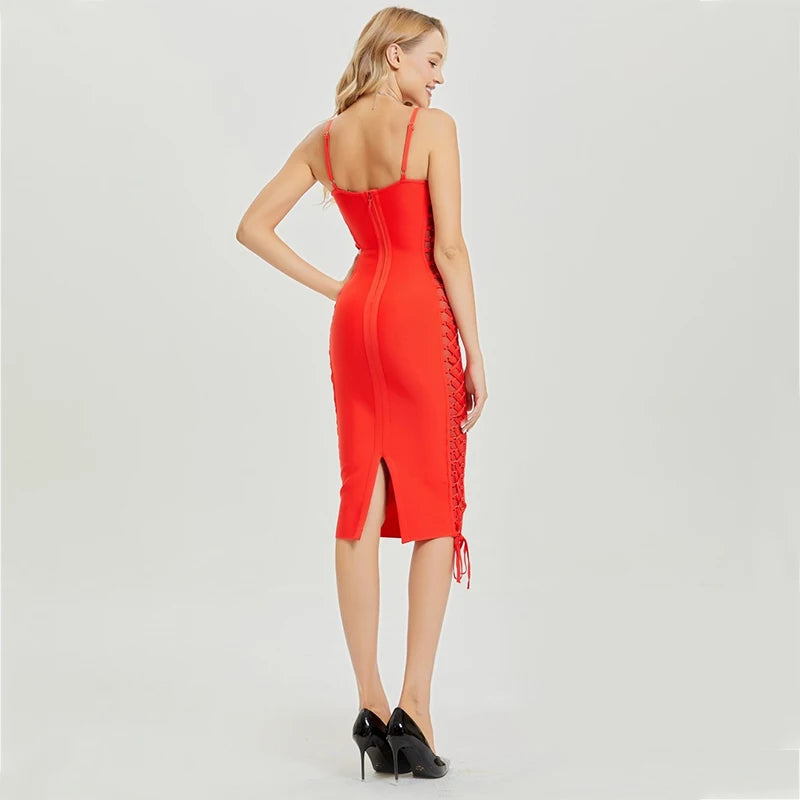 Sexy Bodycon Midi Dress VestiVogue