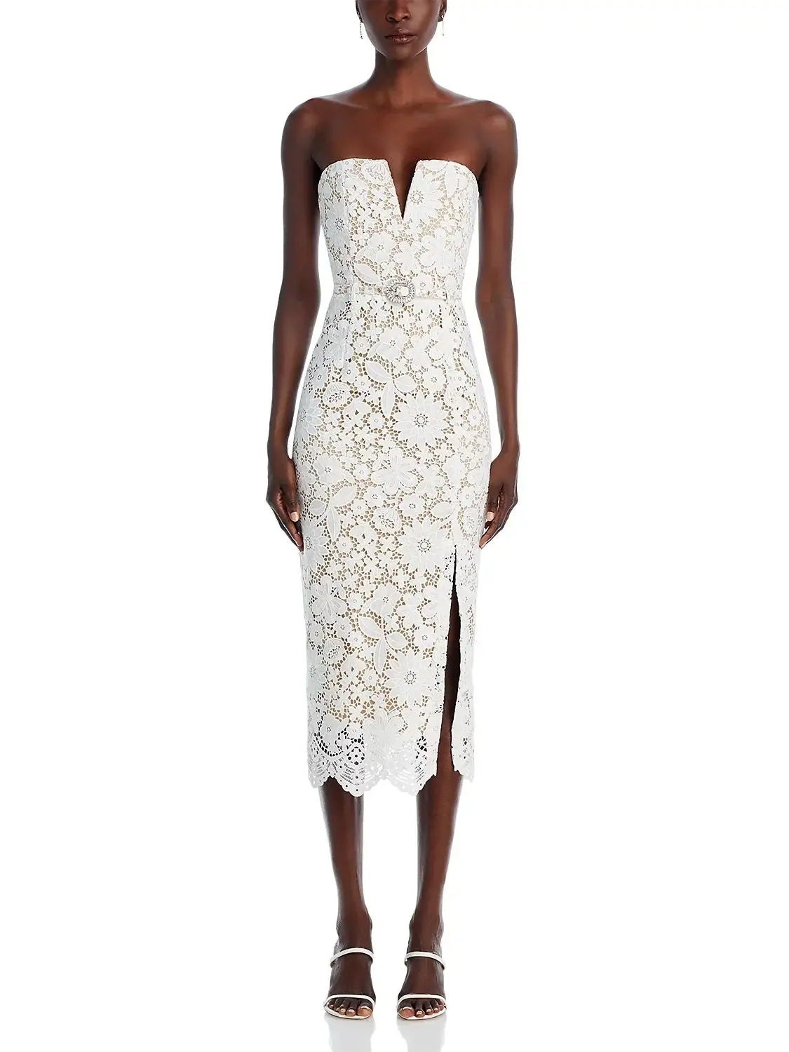 Strapless Lace Bodycon Dress VestiVogue