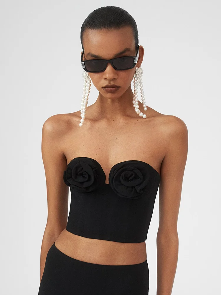 Summer Sexy Strapless Floral Bandage Top VestiVogue  