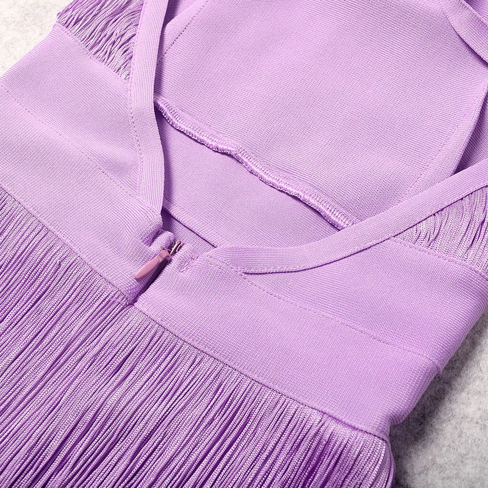 Tassel Lavender Bodycon Dress VestiVogue