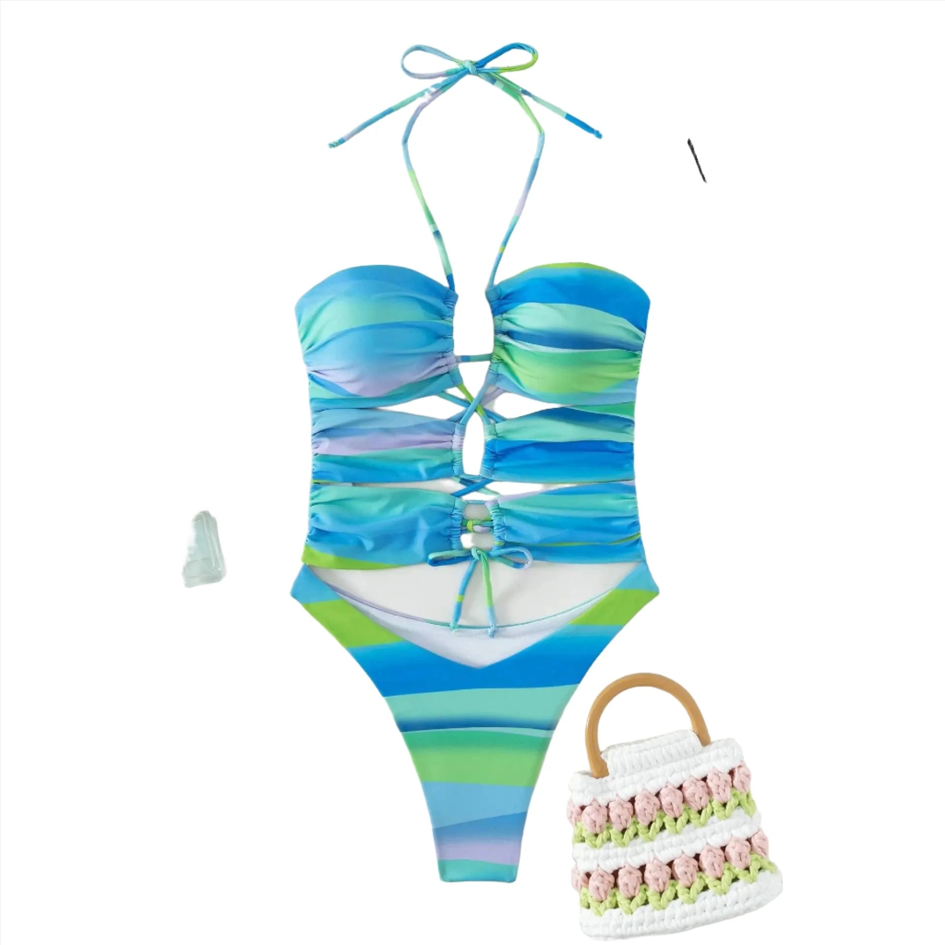 Print Bikini Sets VestiVogue stripe S