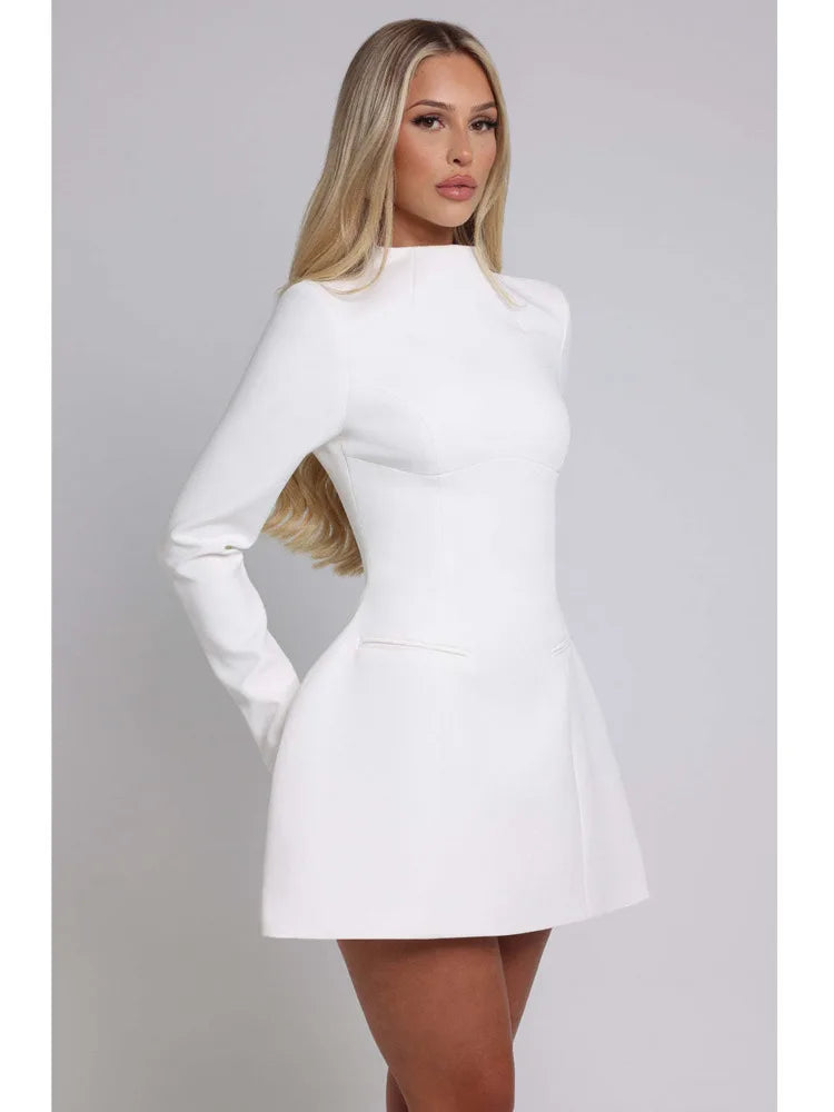 Elegant Backless Bodycon Mini Dress for Autumn/Winter VestiVogue  