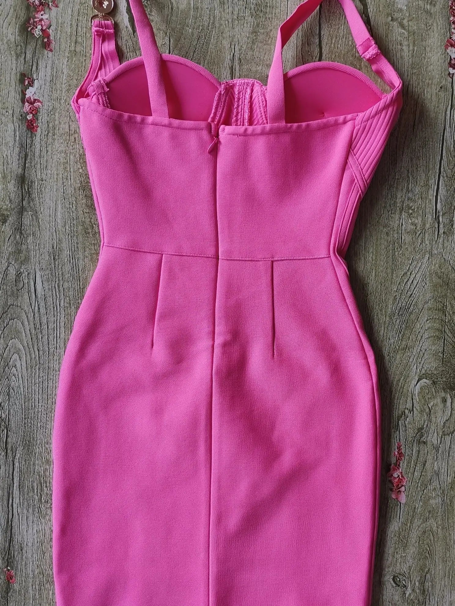 Hot Pink Bandage Mini Dress VestiVogue