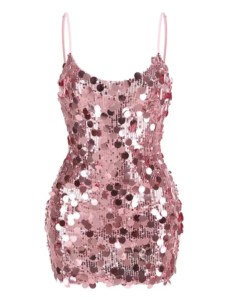 Women's Sparkly Mini Party Dress with Sequins VestiVogue  