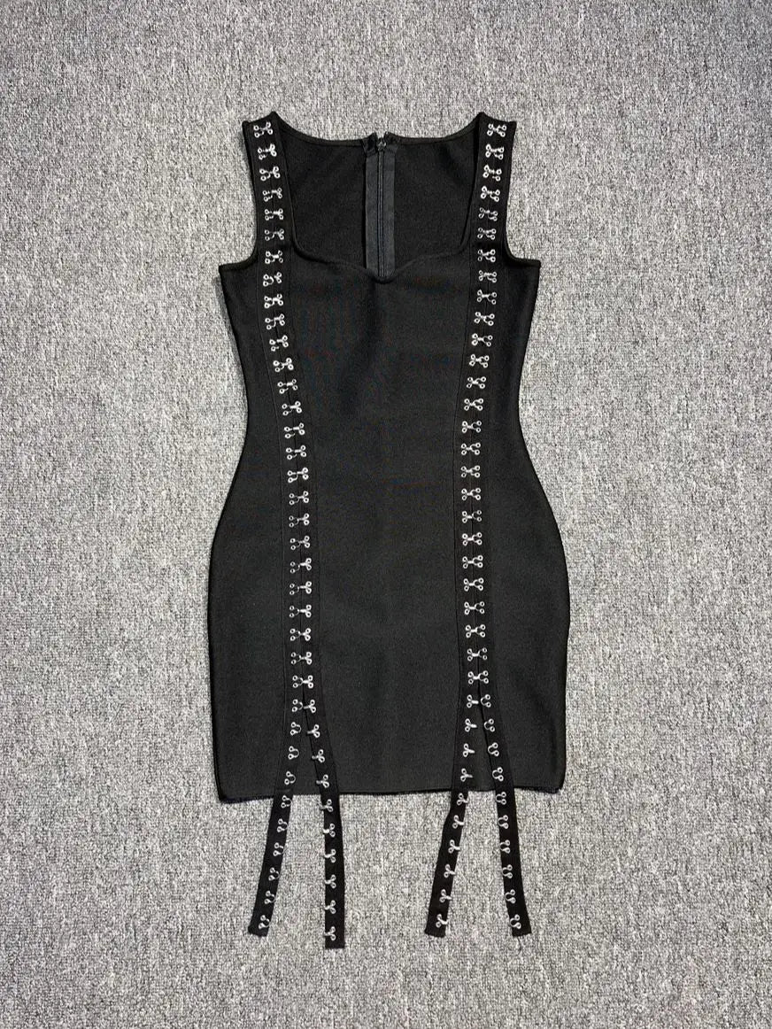 Sexy Black Bandage Bodycon Tank Dress VestiVogue  