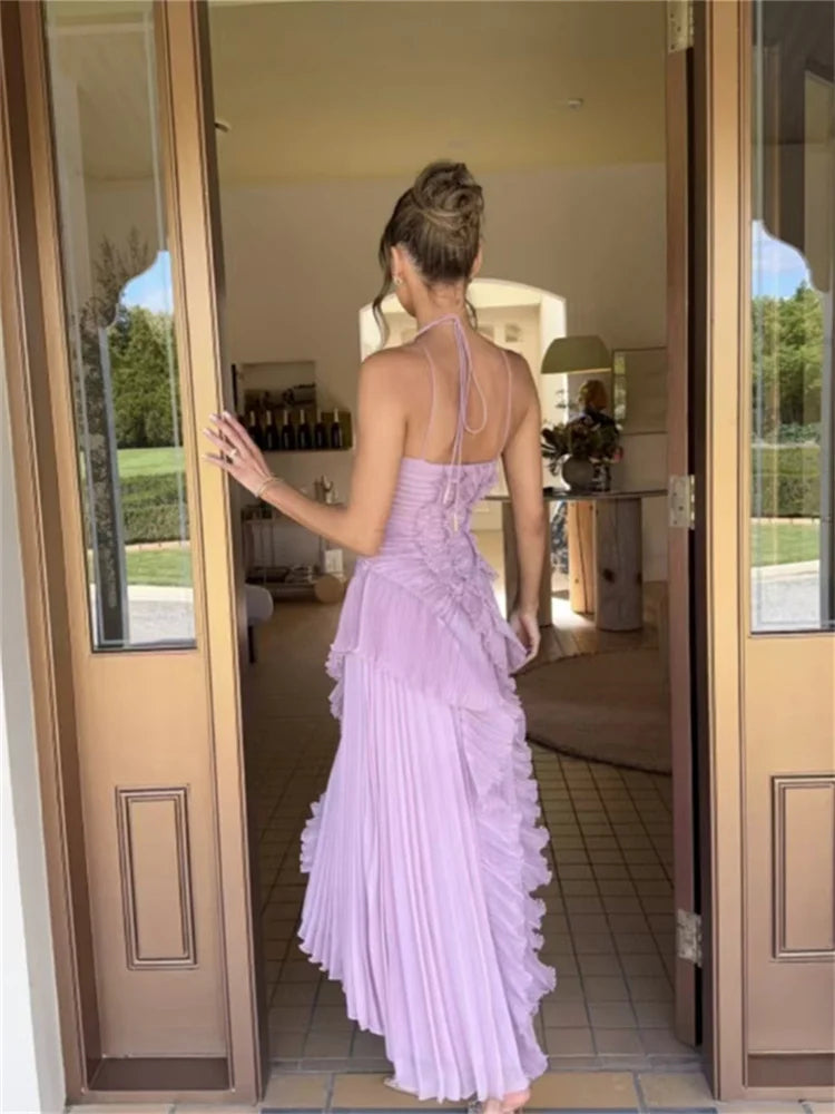 Halter Off-Shoulder Beach Maxi Dress VestiVogue