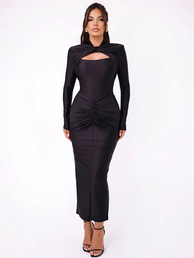 Hollow Out Bodycon Long Dress