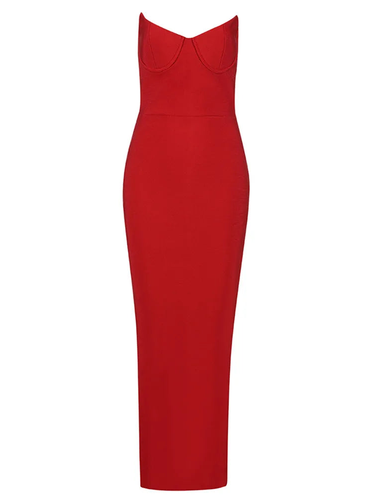 Strapless Backless Black Bandage Dress VestiVogue