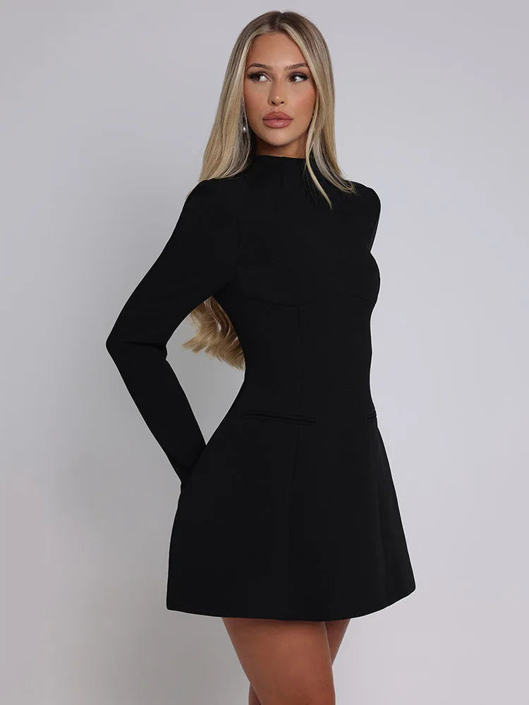 Elegant Backless Bodycon Mini Dress for Autumn/Winter VestiVogue  