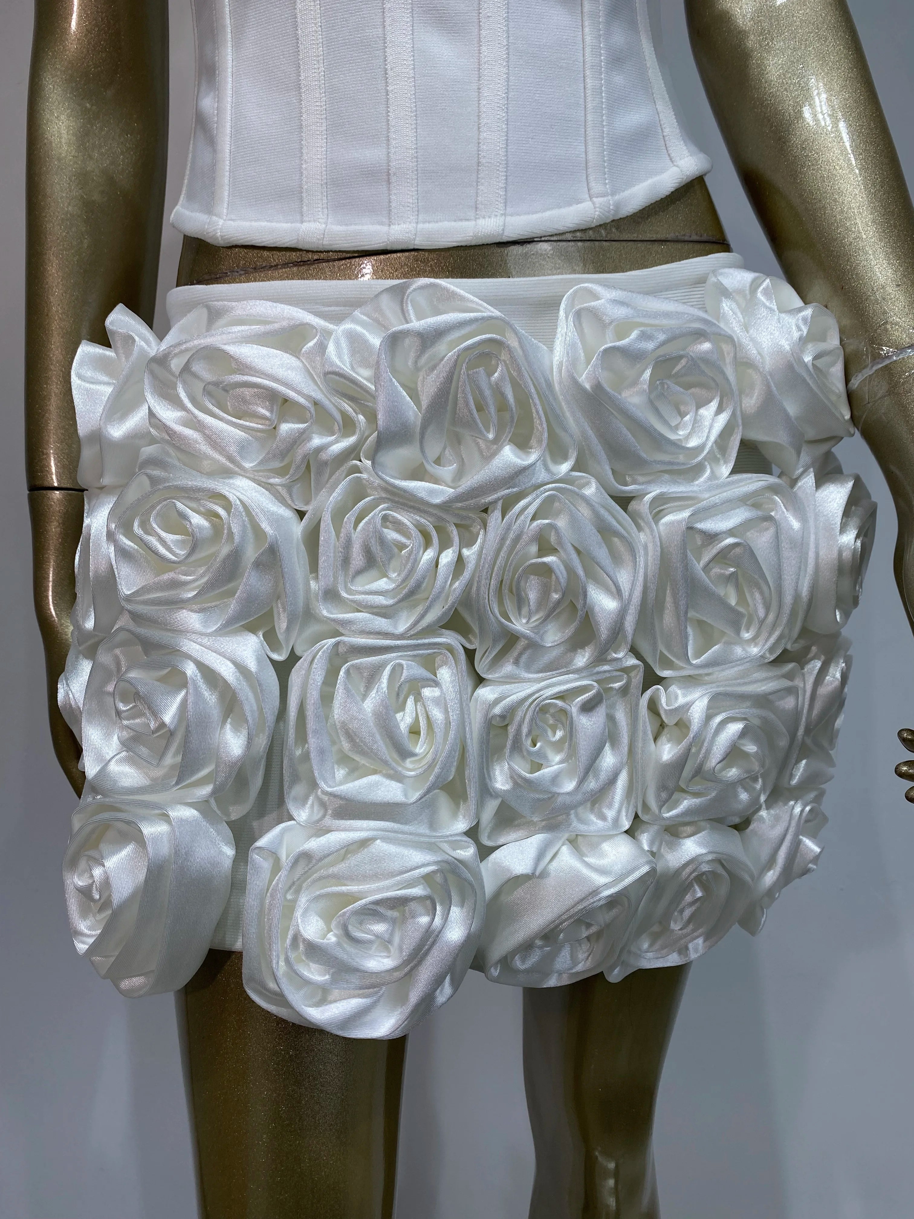 Strapless Floral Zipper Mini Skirt Two-Piece Set VestiVogue