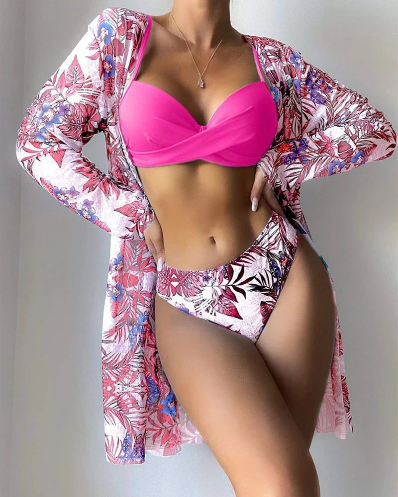 Floral Print Bikini Set VestiVogue Rose S