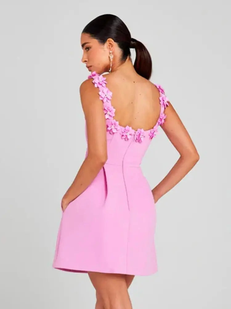 Mini Bodycon pink Bandage Dress VestiVogue  