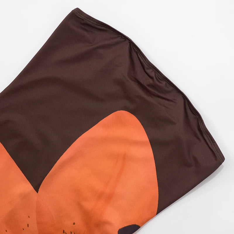 Strapless Floral Print Slim Fit Long Dress VestiVogue