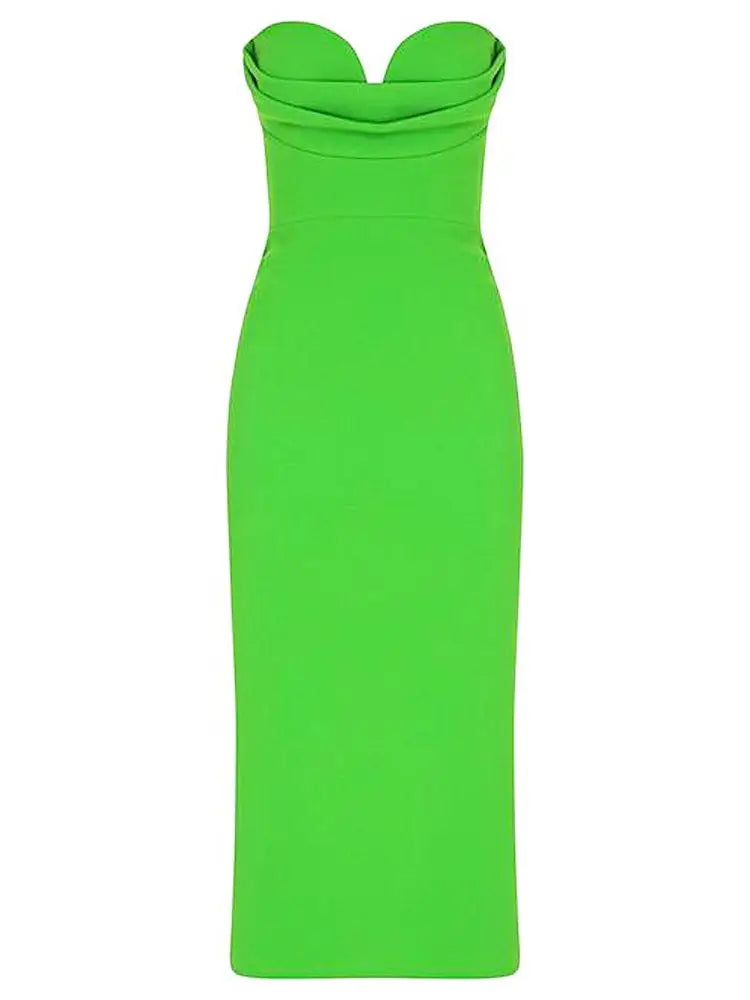 Strapless Neon Bandage Dress VestiVogue  