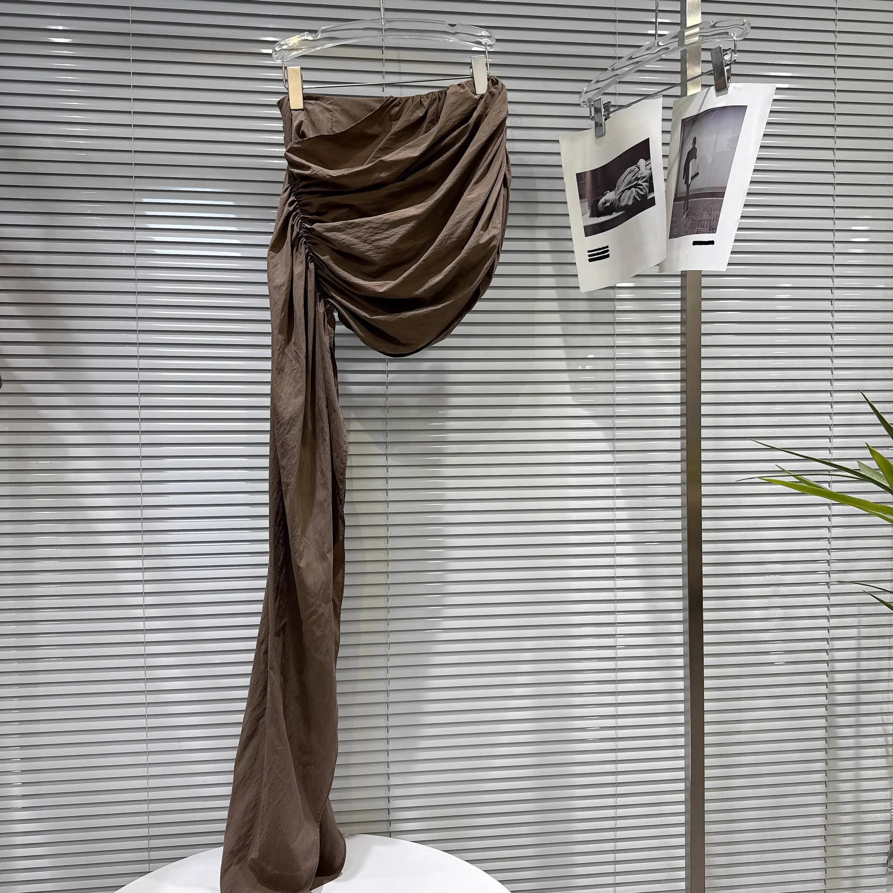 Backless Bandage Tank Top and Ribbon Mini Skirt Set