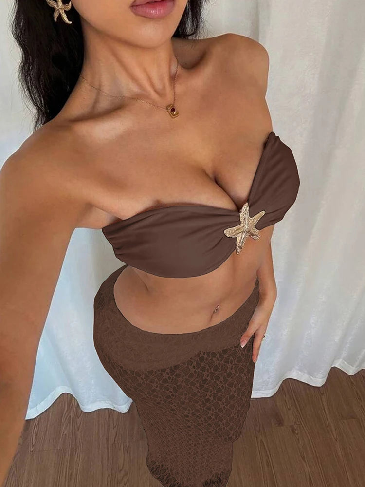 Strapless Starfish Two-Piece Beach Set VestiVogue BN S