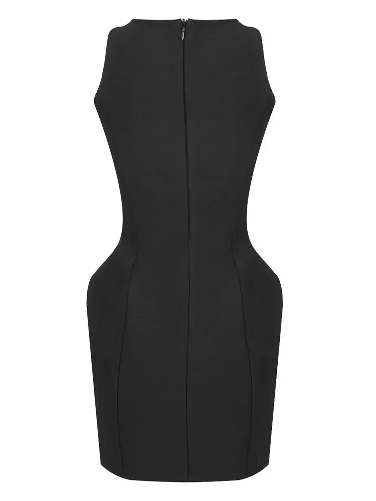 Women's Black Bandage Bodycon Dress VestiVogue  