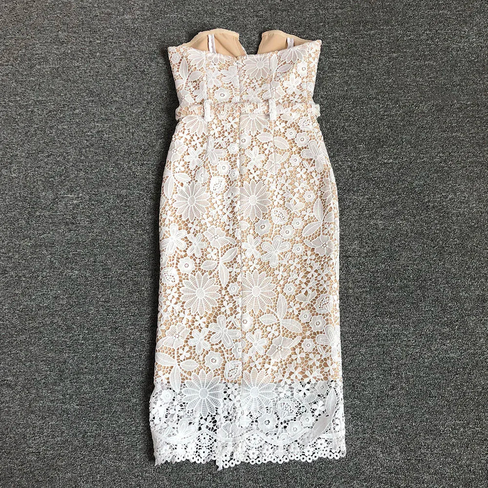 Strapless Lace Bodycon Dress VestiVogue