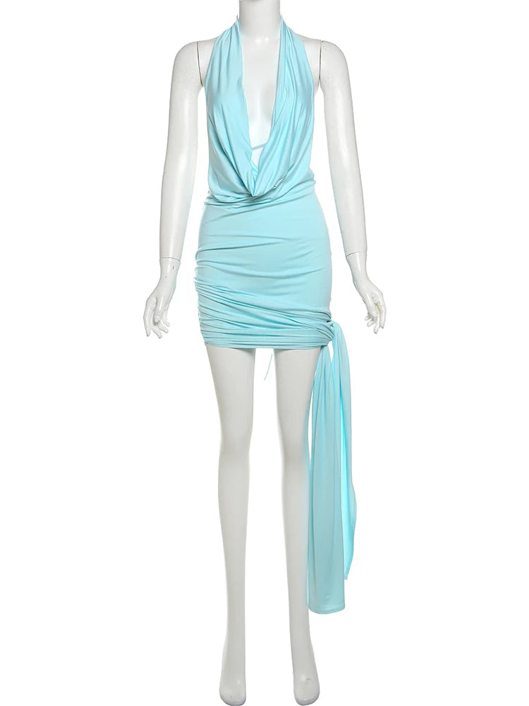 Side Split Backless Mini Dress VestiVogue