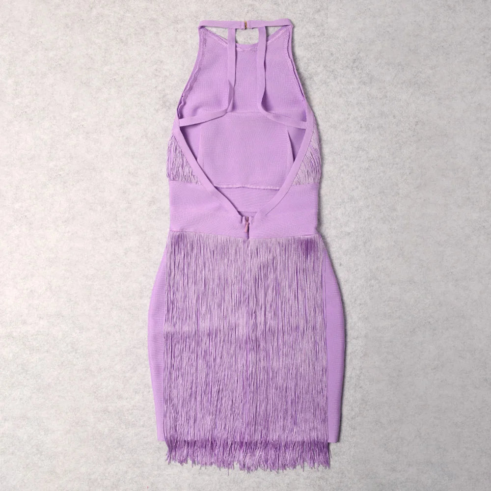 Tassel Lavender Bodycon Dress VestiVogue