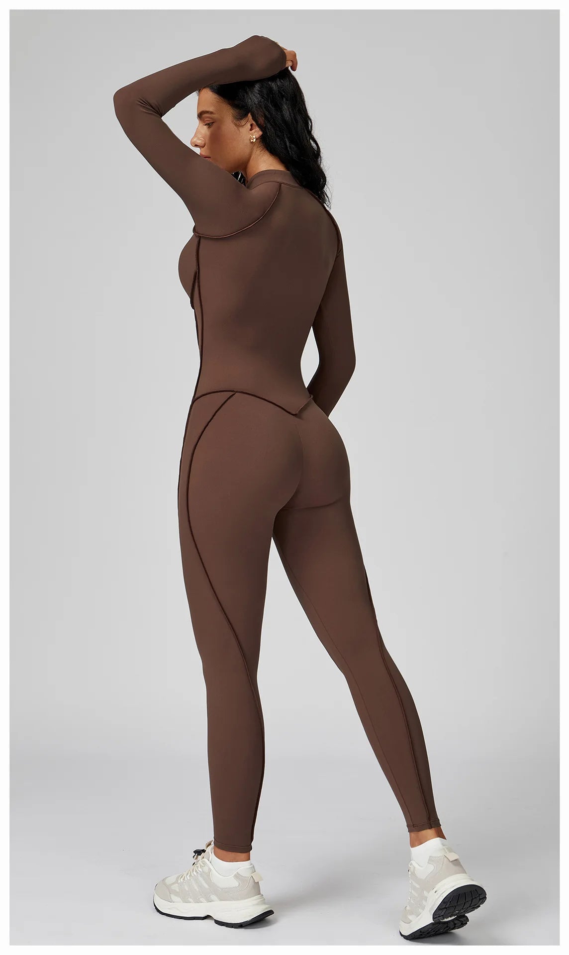 Chic Long-Sleeved Jumpsuit in High-Quality Polyester VestiVogue