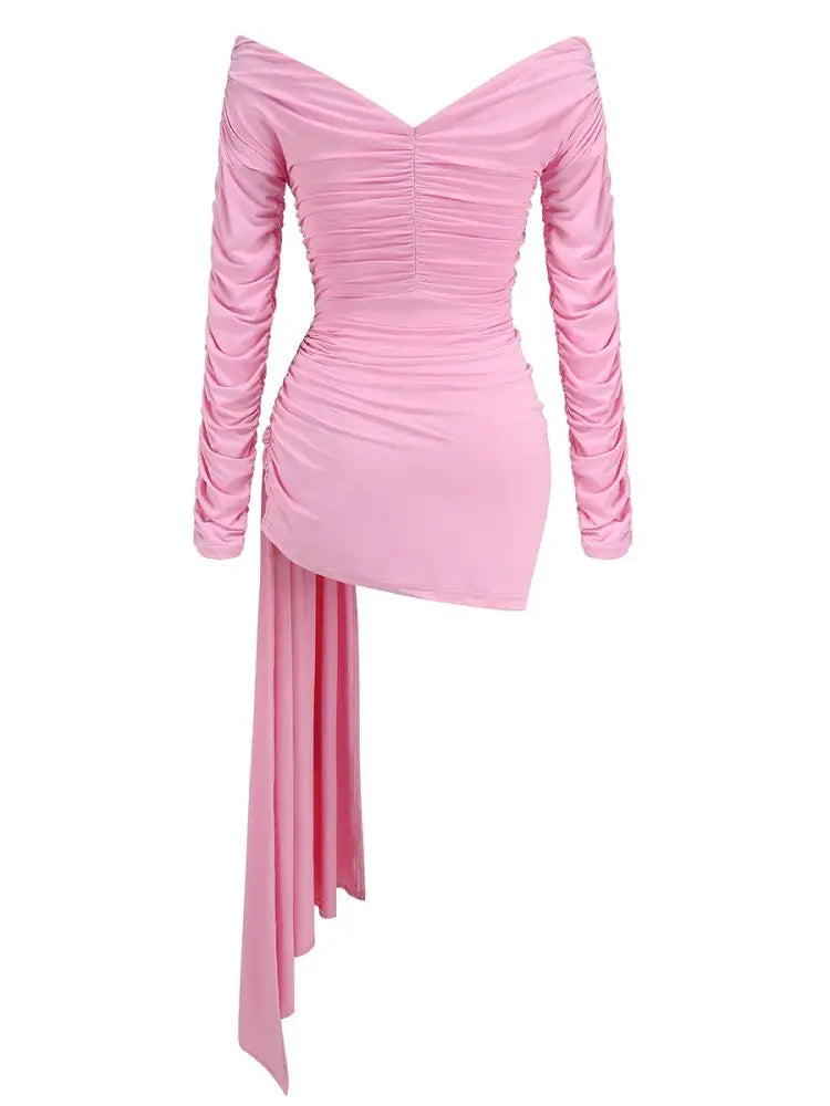 Women’s Elegant Pink Cut Out Bodycon Mini Dress VestiVogue  