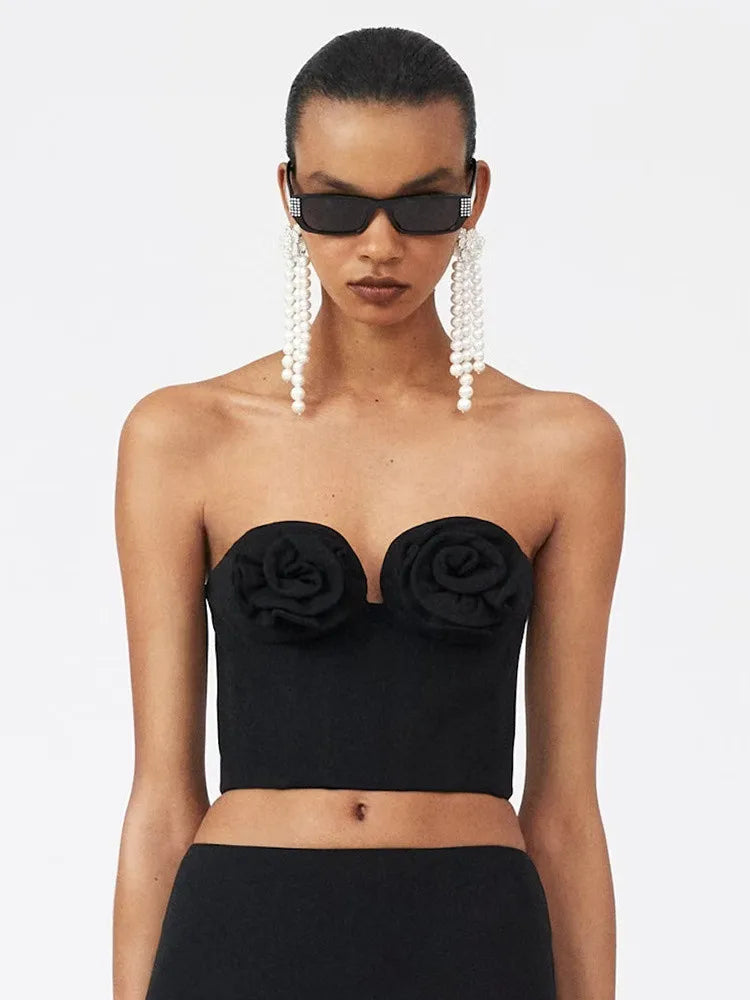 Summer Sexy Strapless Floral Bandage Top VestiVogue  