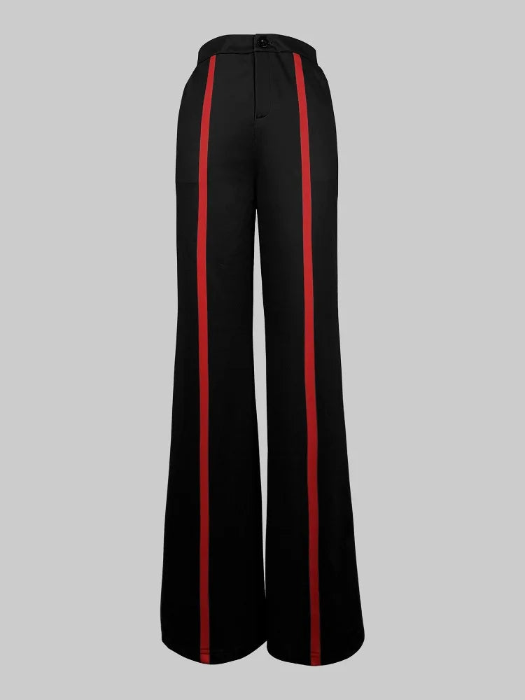 High Waist Striped Wide-Leg Trousers VestiVogue