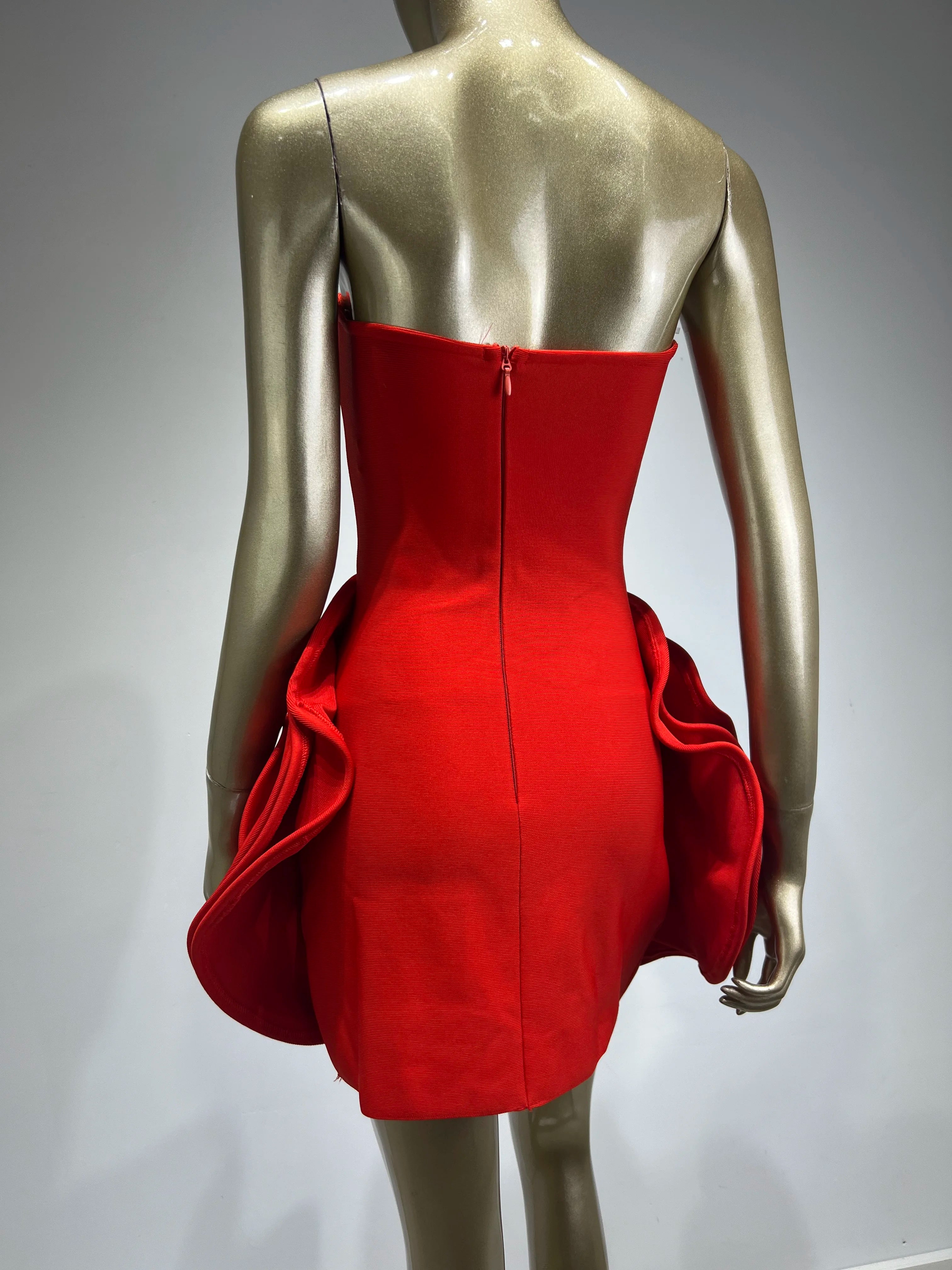 Strapless Backless Floral Bodycon Mini Dress VestiVogue