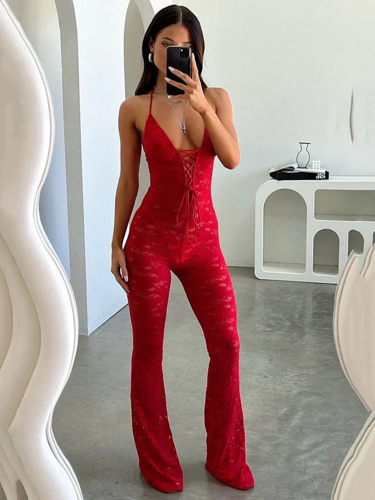 Luxe Lace Backless Jumpsuit VestiVogue  