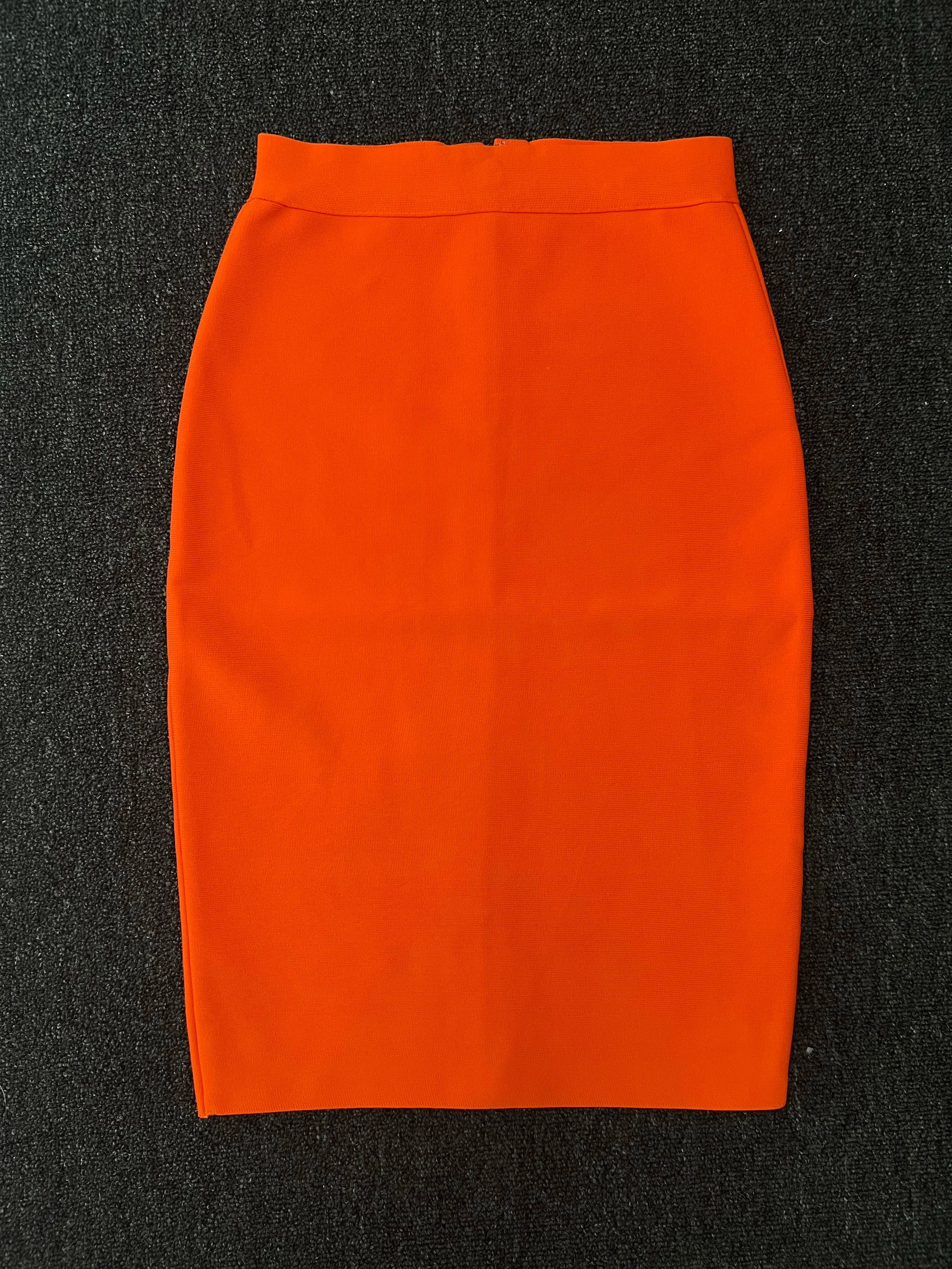 Nude Bodycon Pencil Skirt VestiVogue Orange L