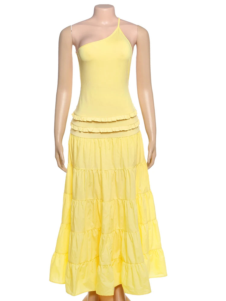 Backless Ruffle Maxi Dress VestiVogue