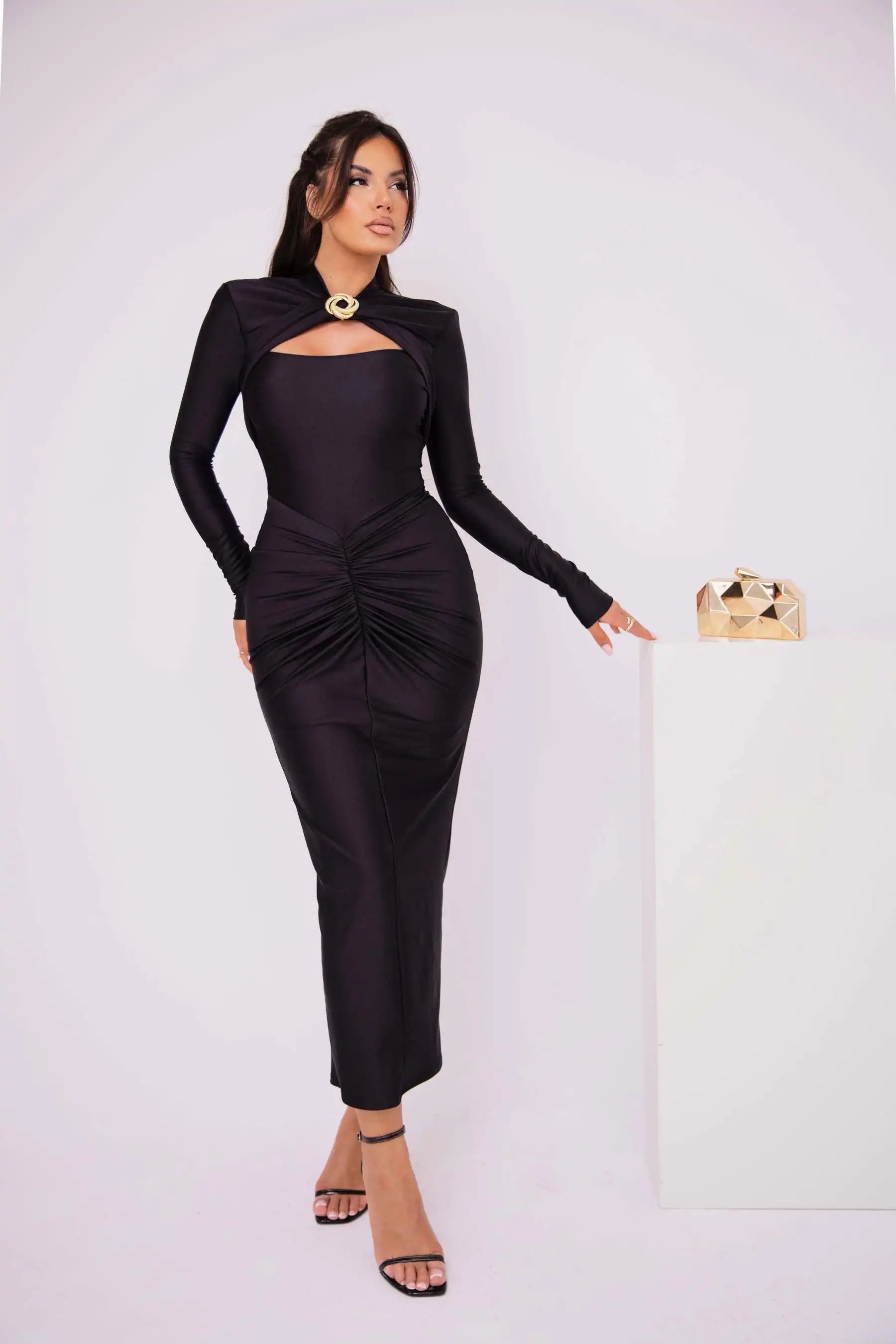 Hollow Out Bodycon Long Dress VestiVogue