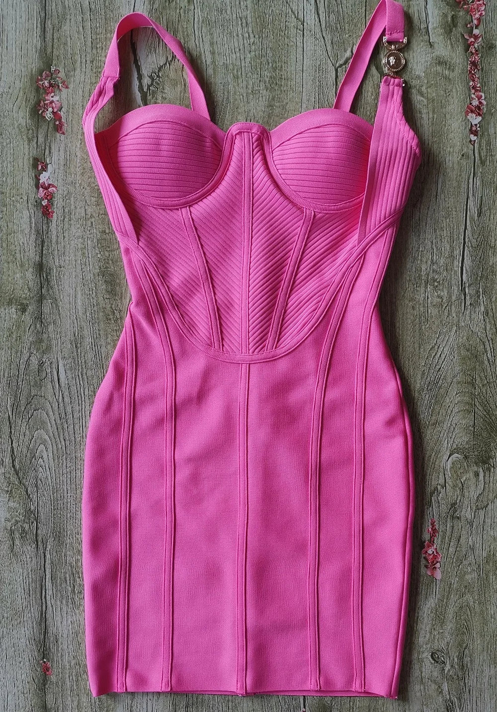 Hot Pink Bandage Mini Dress VestiVogue