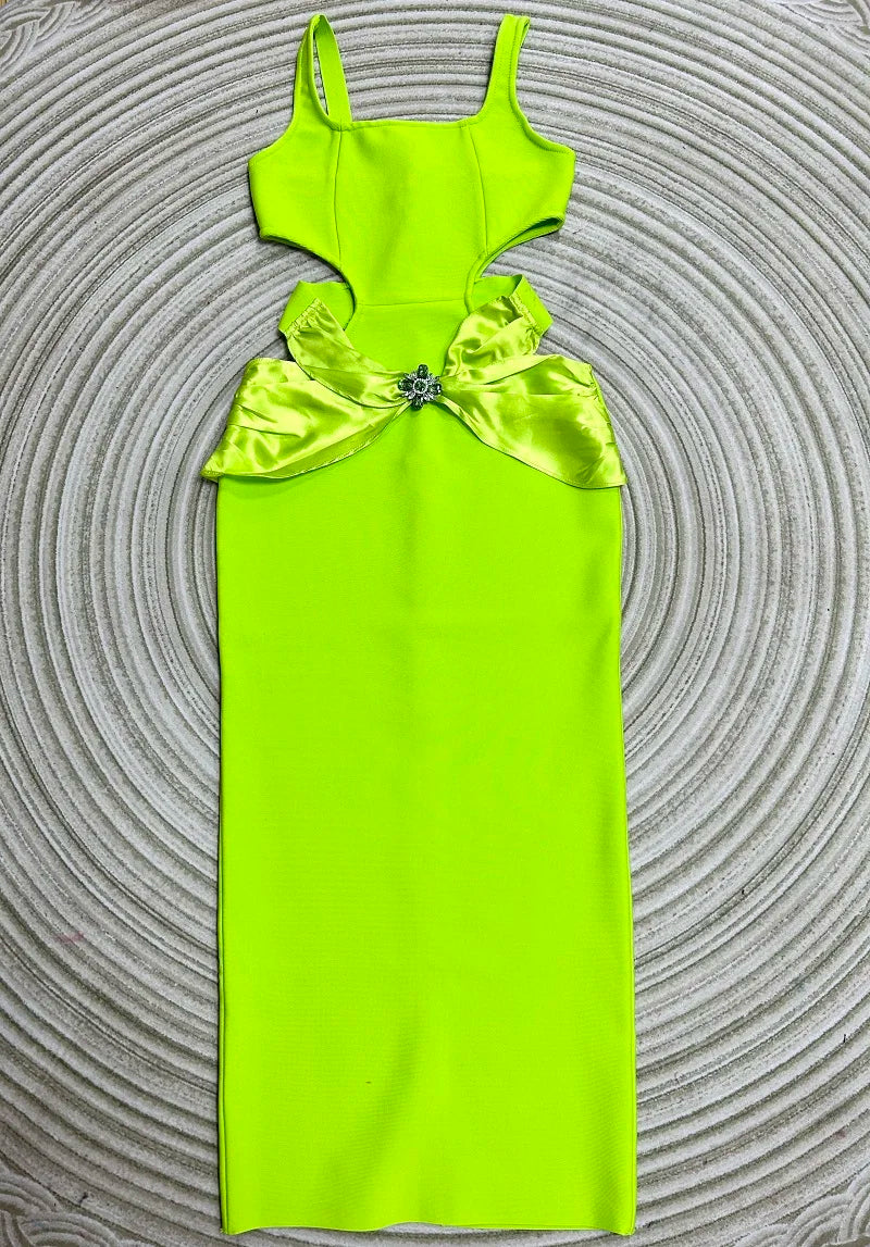 Green Backless Bodycon Maxi Dress VestiVogue light green S