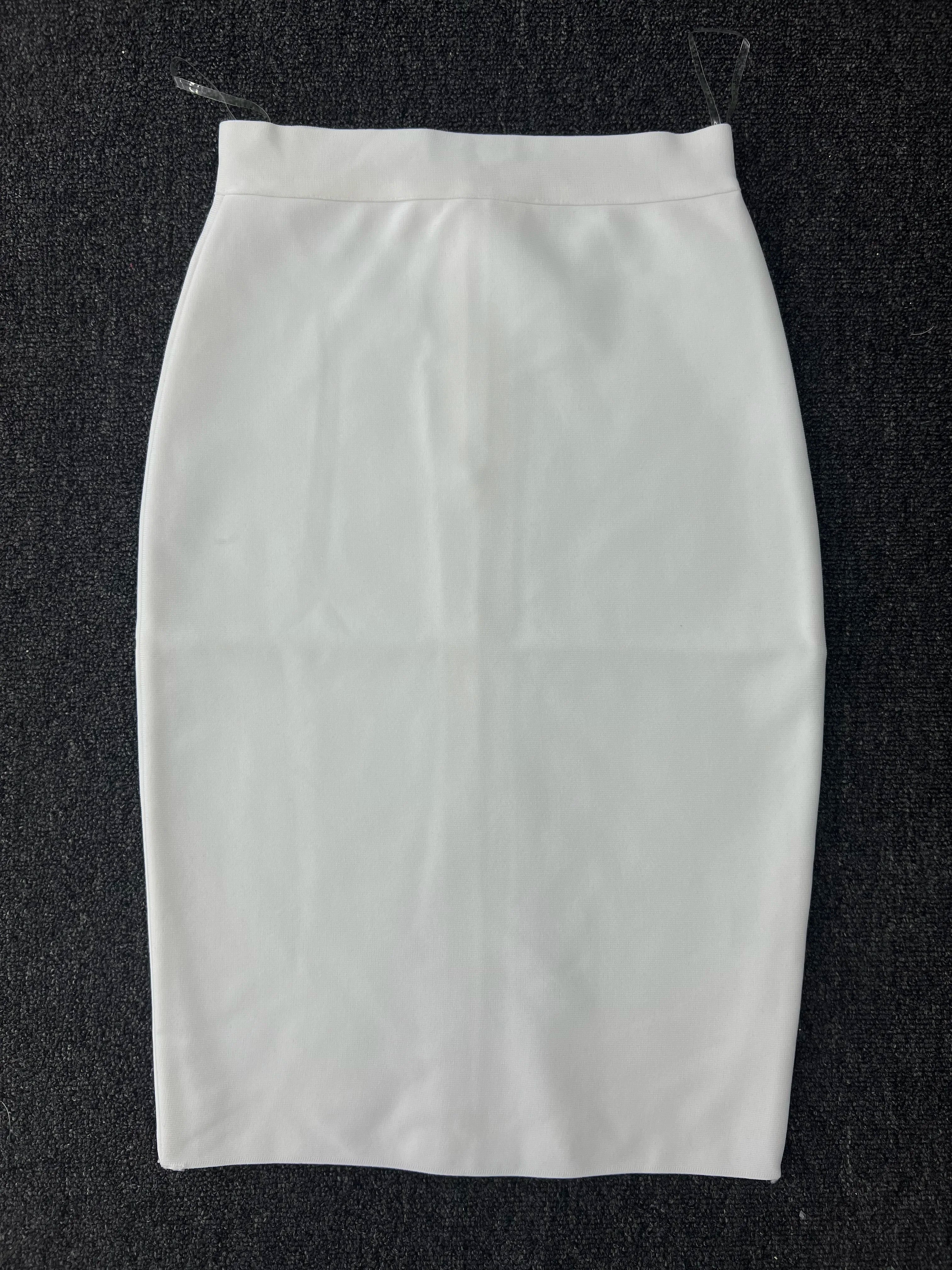 Nude Bodycon Pencil Skirt VestiVogue WHITE XXL