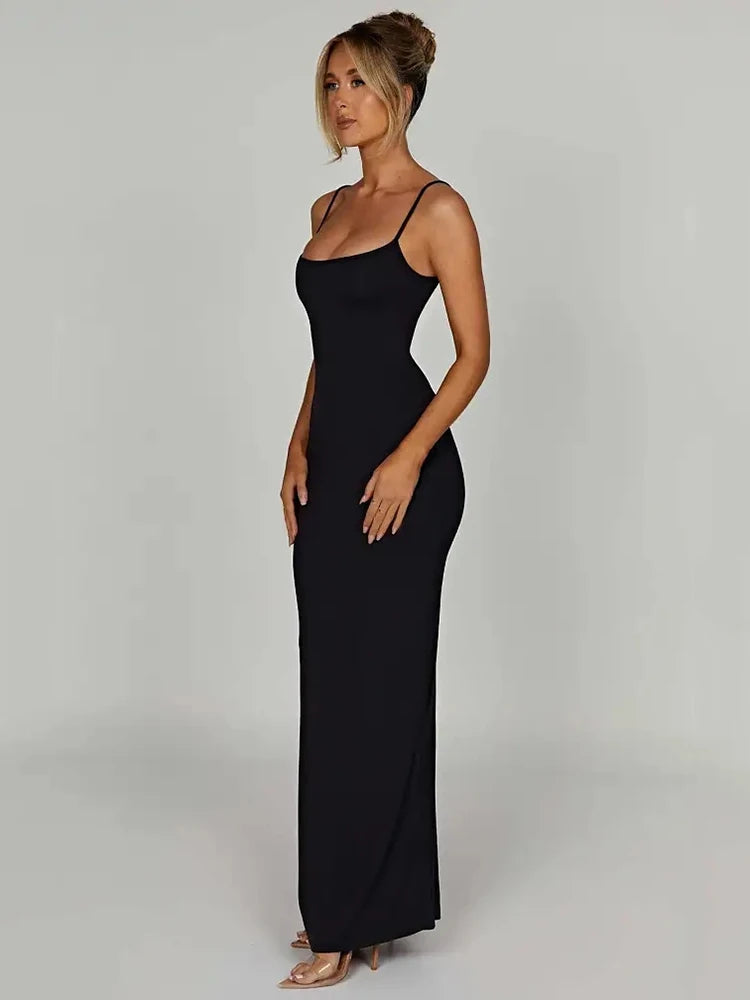 Backless Spaghetti Strap Bodycon Maxi Dress VestiVogue