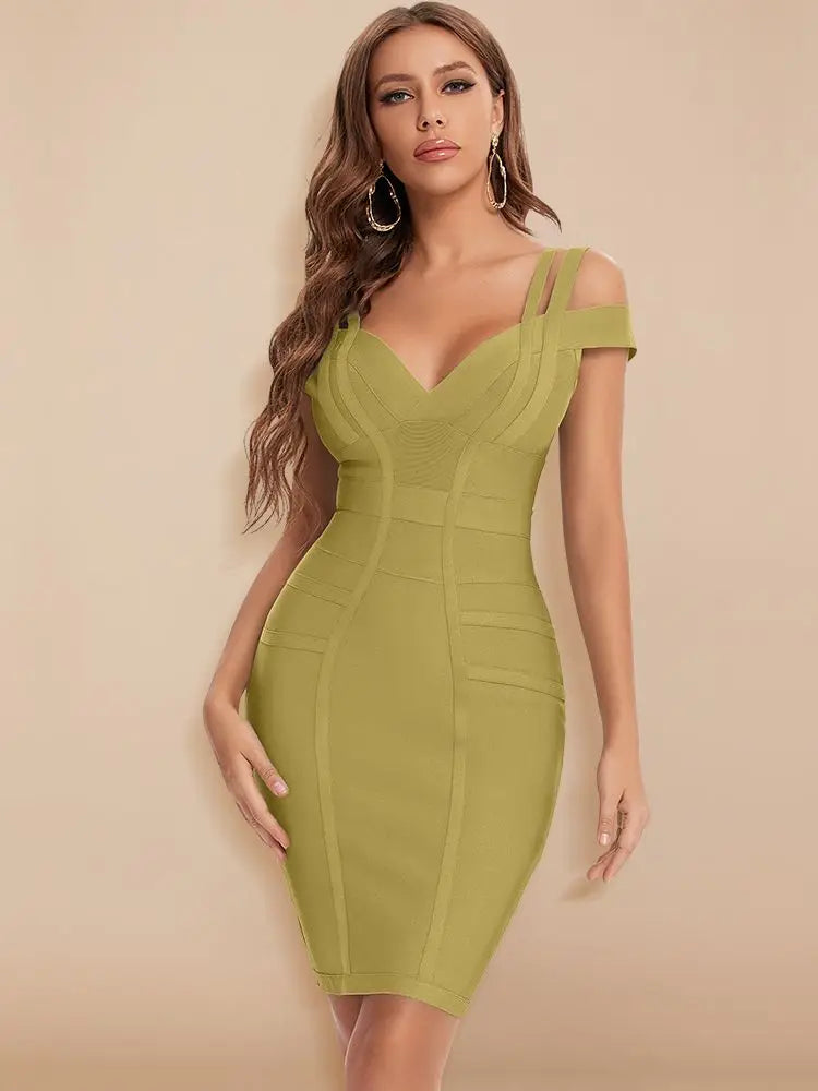 Sexy Plunge V Green Bodycon Dress