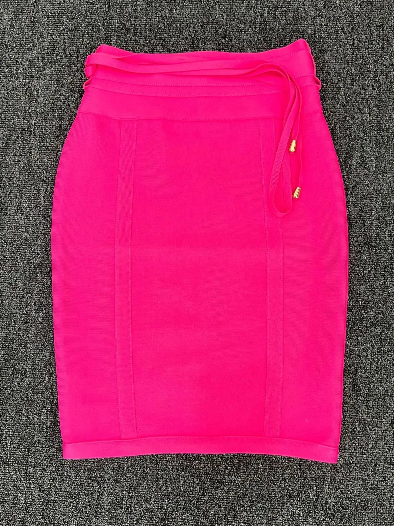 High Street Bodycon Pencil Skirt - Hot Pink VestiVogue Rose Red S