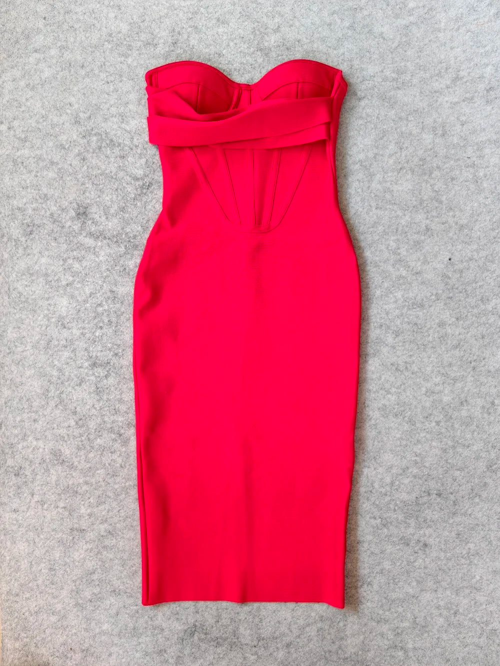 Sexy Red Strapless Bandage Dress VestiVogue