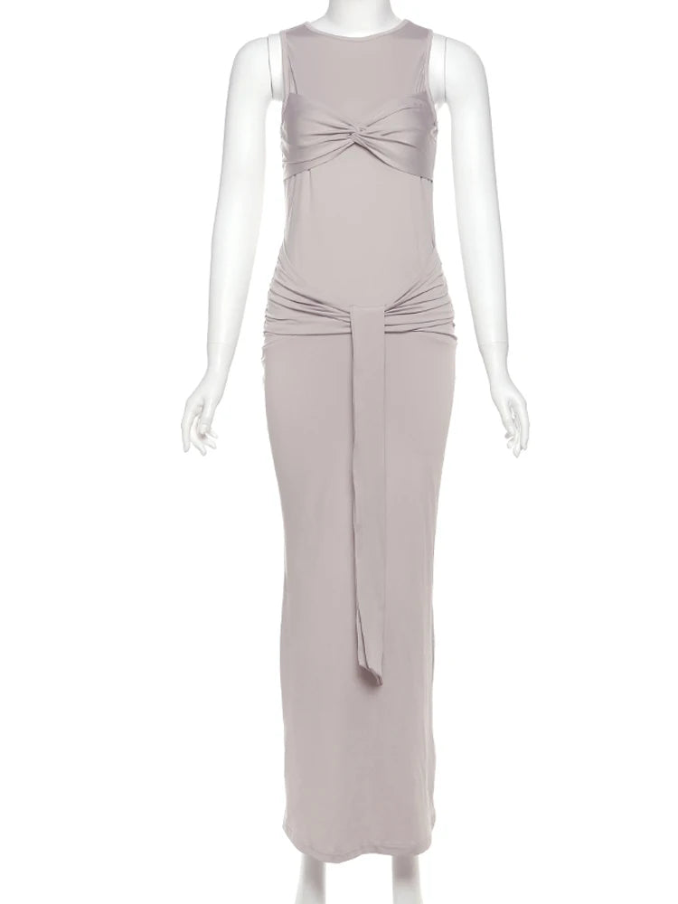 Tassel Detail Sleeveless Maxi Dress VestiVogue