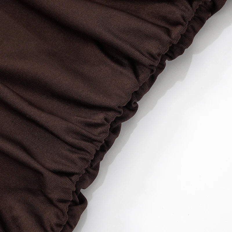 Elegant Single Shoulder Pleated Bodycon Dress VestiVogue