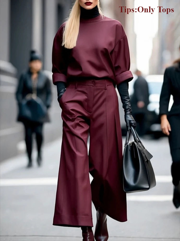 Burgundy Loose Fit Round Neck Half Sleeve T-Shirt VestiVogue