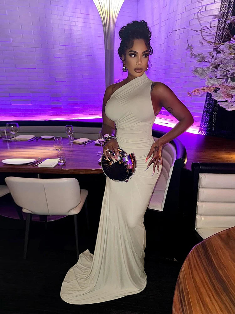 Elegant One-Shoulder Summer Dress VestiVogue