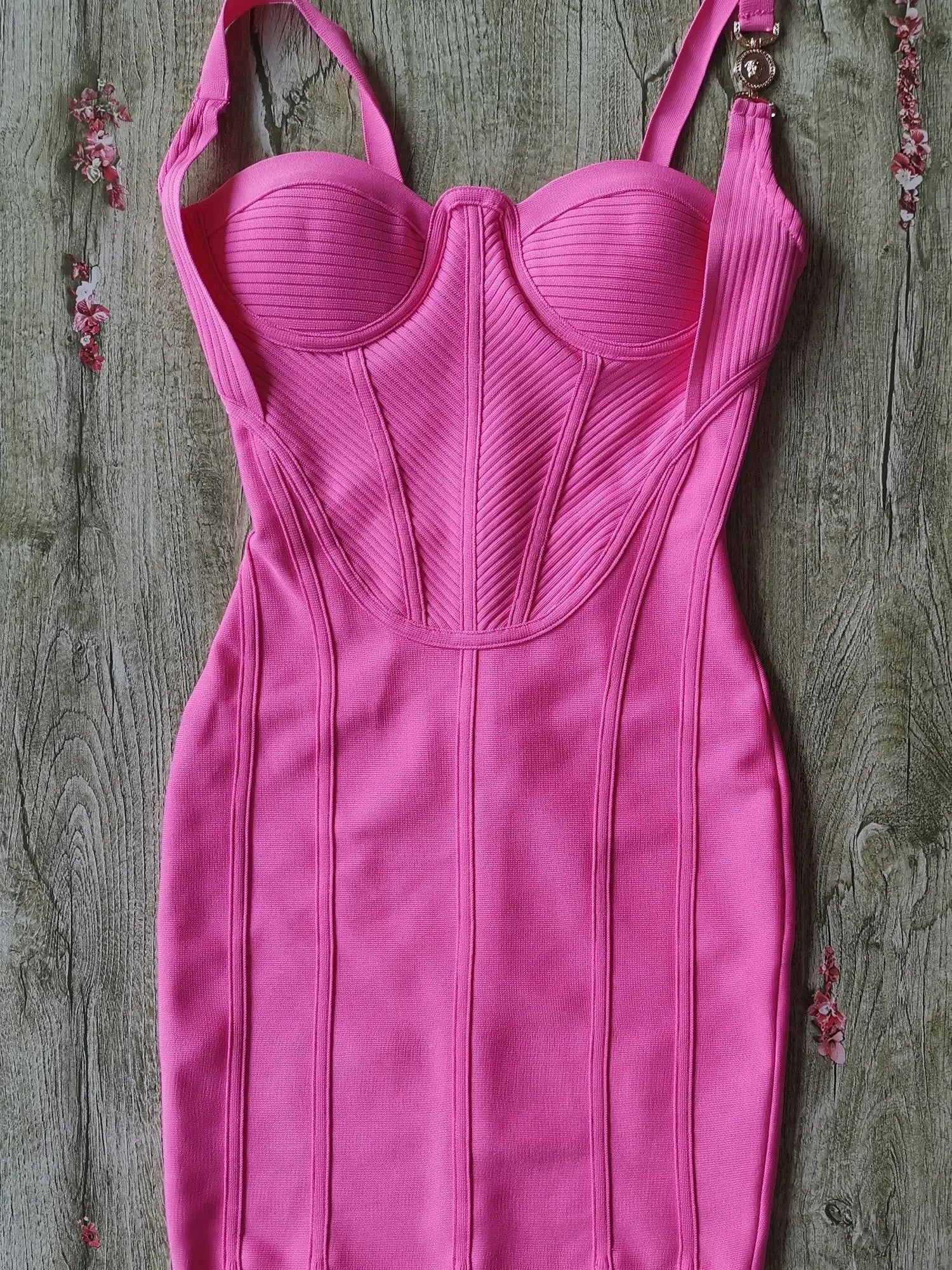 Hot Pink Bandage Mini Dress VestiVogue