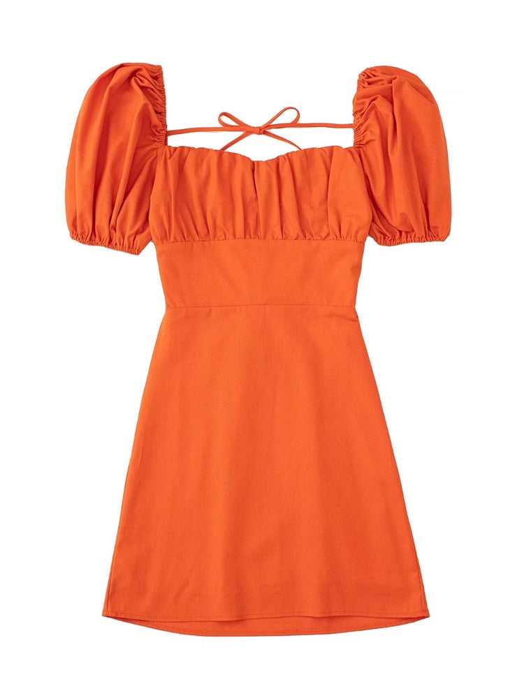 Backless mini dress with back straps VESTI VOGUE Orange S