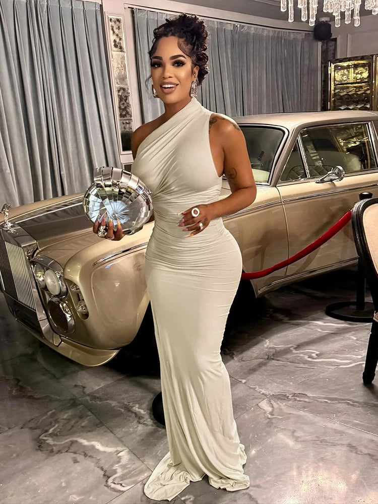 Elegant One-Shoulder Summer Dress VestiVogue